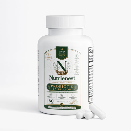 Nutrienest Probiotic 40 Billion Complex | Live Cultures, Prebiotic Fuel, Maximum Absorption Nutrienest