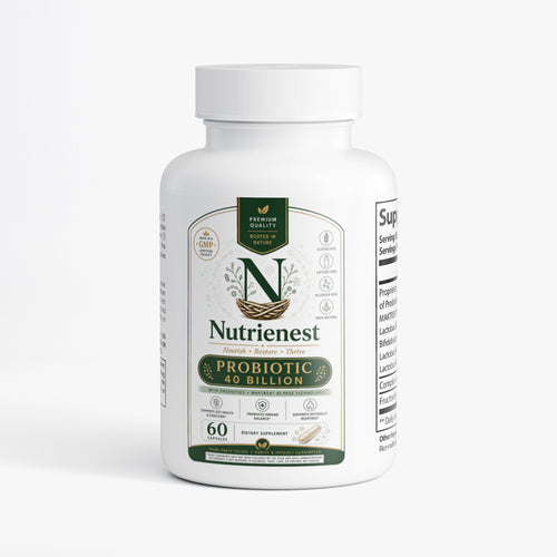 Nutrienest Probiotic 40 Billion Complex | Live Cultures, Prebiotic Fuel, Maximum Absorption Nutrienest