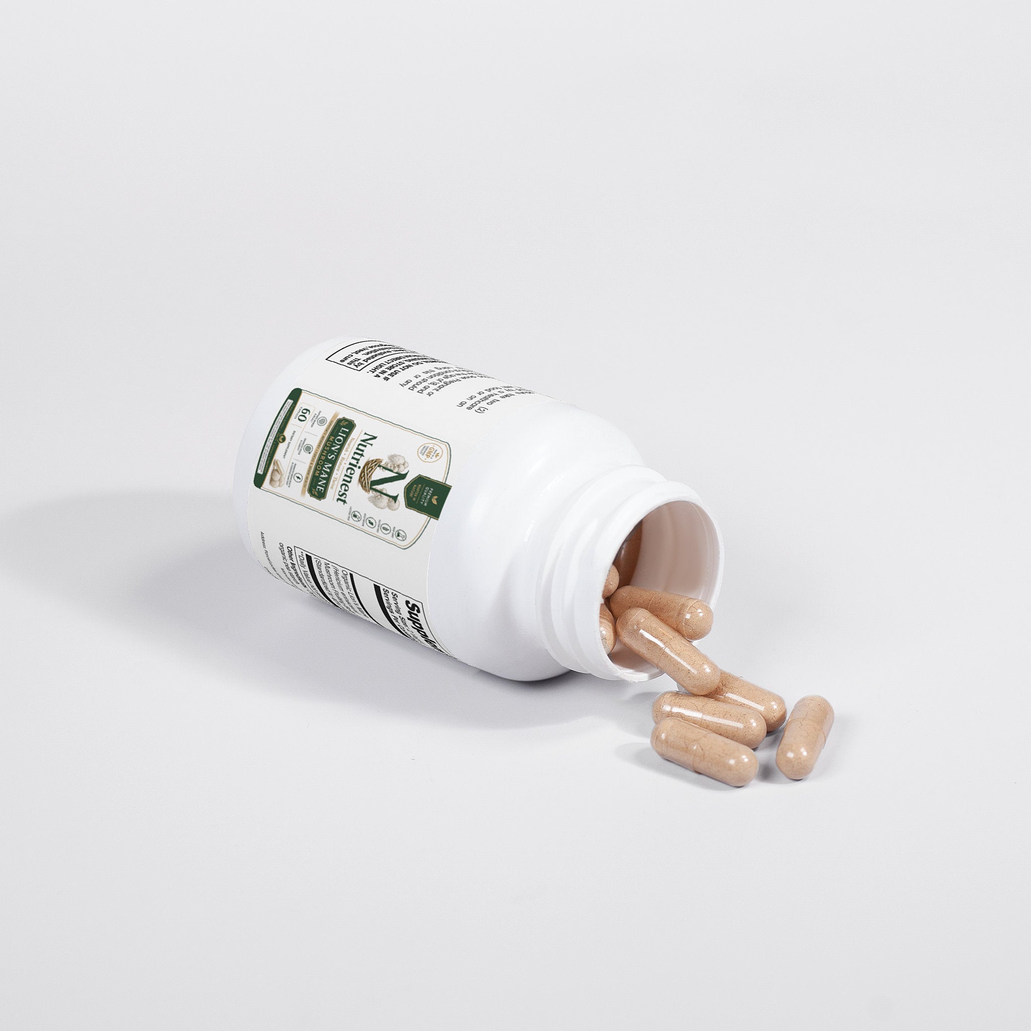 Nutrienest Lion's Mane Mushroom Capsules | Memory, Focus & Brain Health Support Nutrienest