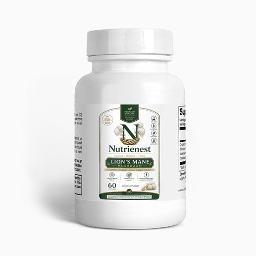 Nutrienest Lion's Mane Mushroom Capsules | Memory, Focus & Brain Health Support Nutrienest