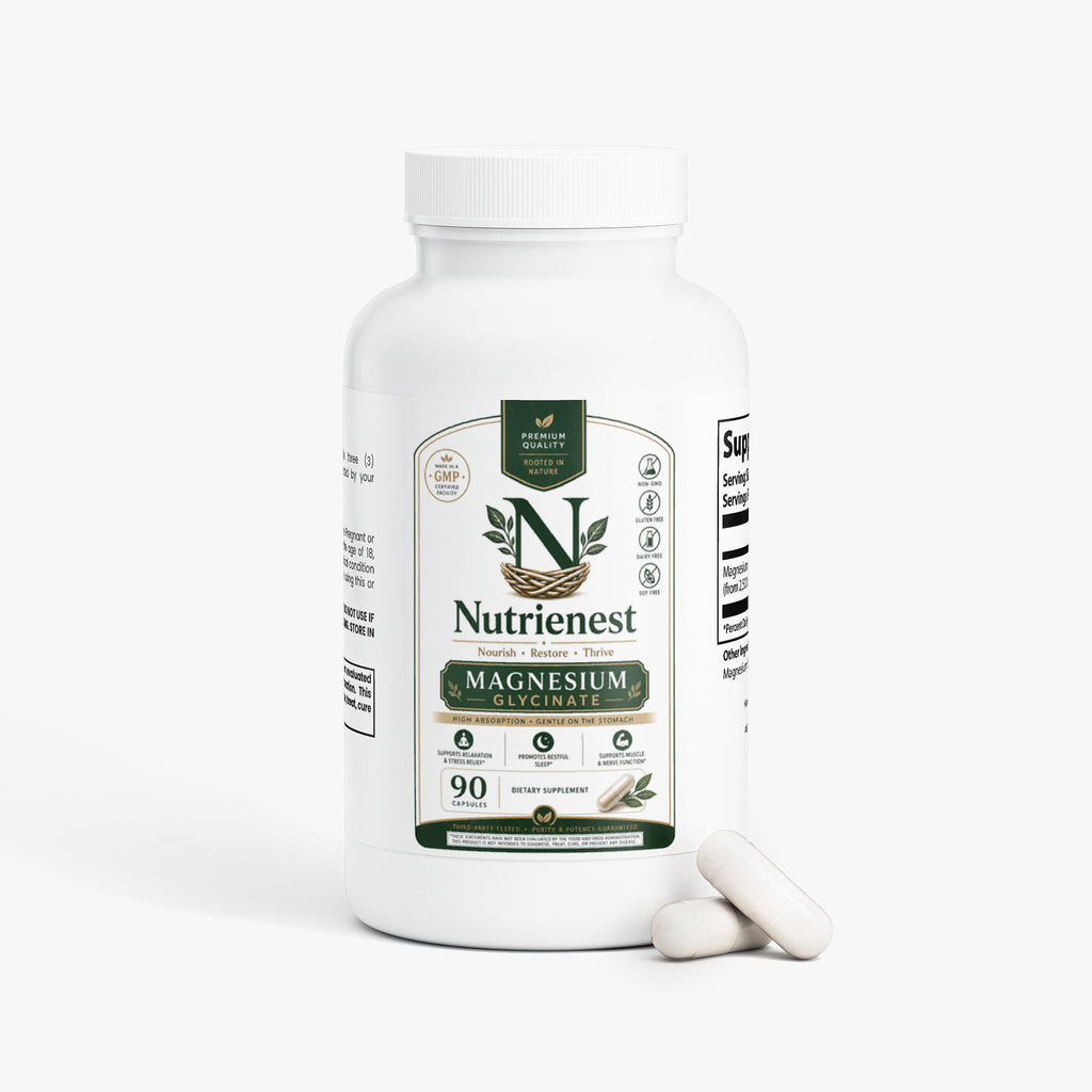Nutrienest Magnesium Glycinate Complex | Restful Sleep & Nervous System Support Nutrienest